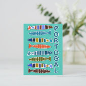 PORTUGAL Fish Muster Postkarte (Stehend Vorderseite)