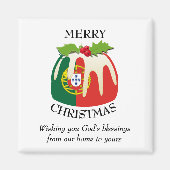 PORTUGAL FLAG Christmas Pudding Magnet (Vorne)