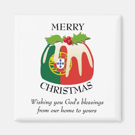 PORTUGAL FLAG Christmas Pudding Magnet (Vorne)
