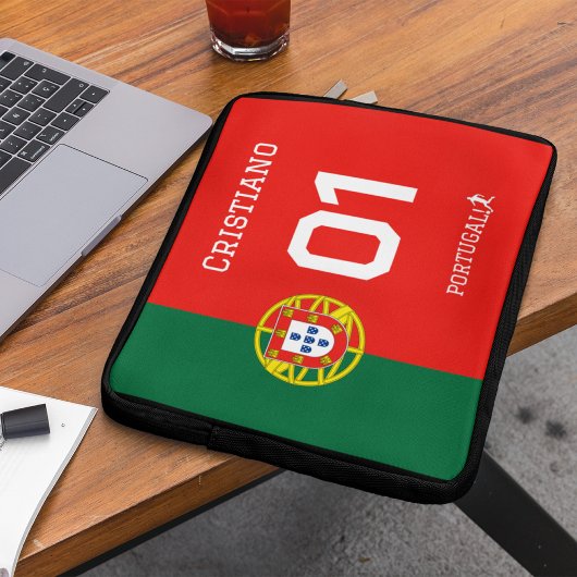 Portugal Flag Custom Team Name & Number  Laptopschutzhülle
