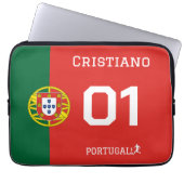 Portugal Flag Custom Team Name & Number  Laptopschutzhülle (Vorderseite)