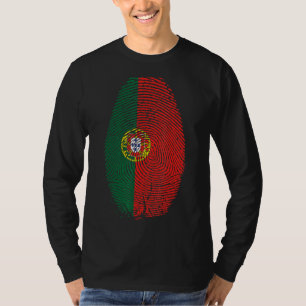 Portugal Flag Fingerprint ist in meinem DNS Portug T-Shirt