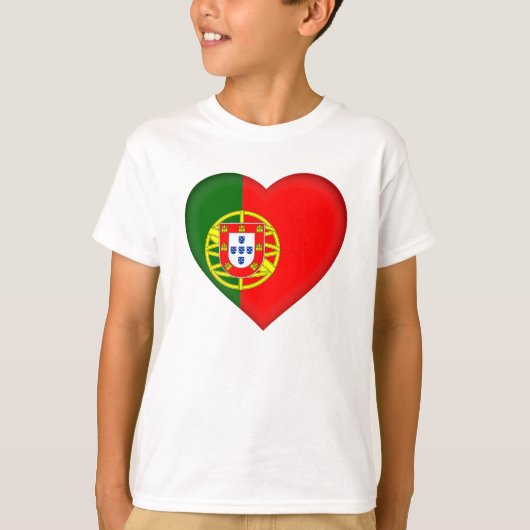 Portugal Flag Herz Form Kids Shirt (Vorderseite)