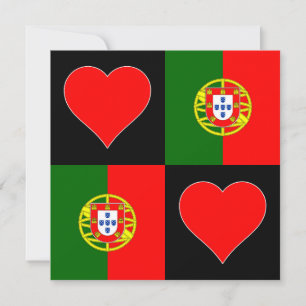 Portugal Flag Herz Patriotic Portugal Gruß Karte