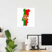 Portugal - Flag-Karte Poster (Heimbüro)