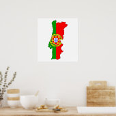 Portugal - Flag-Karte Poster (Küche)