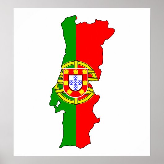 Portugal - Flag-Karte Poster (Vorne)