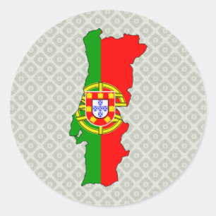 Portugal - Flag-Karte Runder Aufkleber