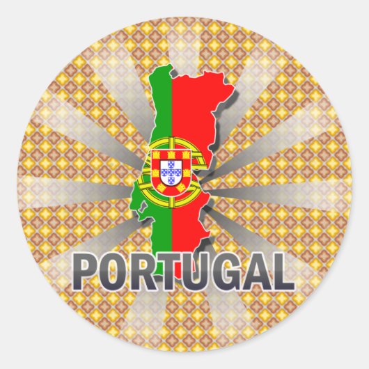 Portugal Flag Map 2.0 Runder Aufkleber (Vorderseite)