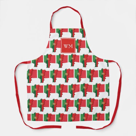 PORTUGAL FLAG MAP | Monogramm | Portugiesisch Schürze (Vorderseite)