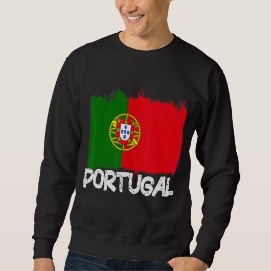 Portugal Flag Retro Vintage Sweatshirt (Vorderseite)