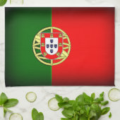 Portugal Flag Schwarzer Rand Handtuch (Gefaltet)