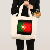 Portugal Flag Schwarzer Rand Jumbo Stoffbeutel (Vorderseite (Produkt))