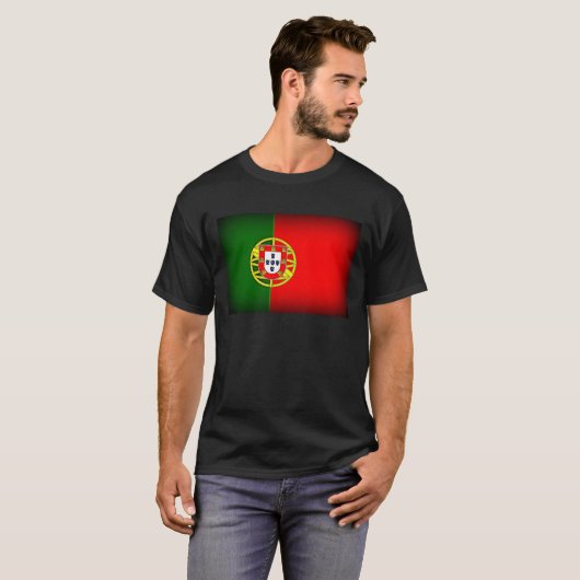 Portugal Flag Schwarzer Rand T-Shirt (Vorne ganz)
