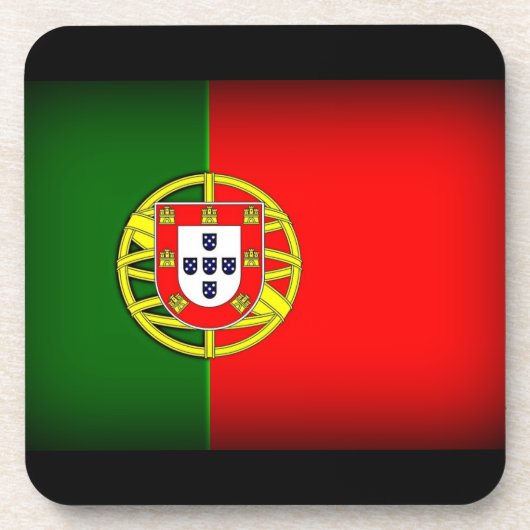 Portugal Flag Schwarzer Rand Untersetzer (Vorderseite)