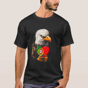 Portugal-Flagge Adler Herz Portugiesischer Stolz P T-Shirt