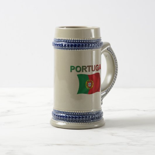 Portugal-Flagge Bierglas (VorderseiteRechts)