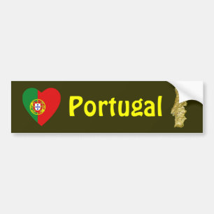 Portugal-Flagge Herz + Karte Aufkleber Autoaufkleber