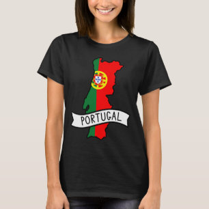 Portugal Flagge Karte Patriotischer Portugiesische T-Shirt