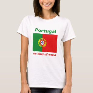 Portugal-Flagge + Karte + Text-T - Shirt