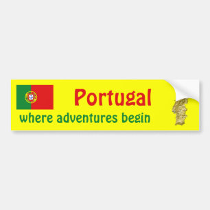 Portugal-Flagge + Karten-Autoaufkleber Autoaufkleber