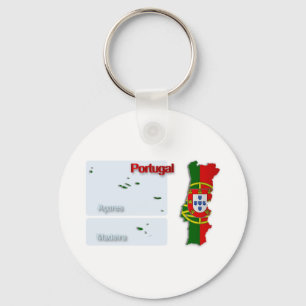 Portugal-Flagge Map_2 Schlüsselanhänger