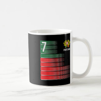 Portugal Flagge Nummer 7 Fußball Fan Männer Frauen Kaffeetasse