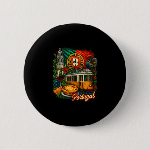Portugal Flagge Portugal Reise Portugiesischer Hah Button