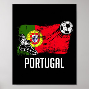 Portugal Flagge Trikot Portugiesische Fußballmanns Poster