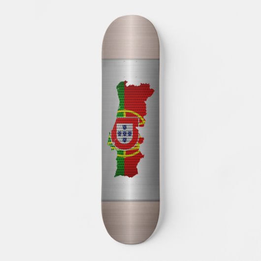 Portugal-Flagge und Karten-Stahlmetallloch Skateboard (Vorderseite)