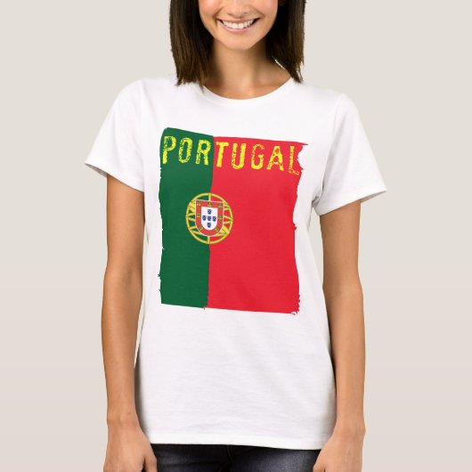 Portugal-Flaggen-Damen-Spitze T-Shirt (Vorderseite)
