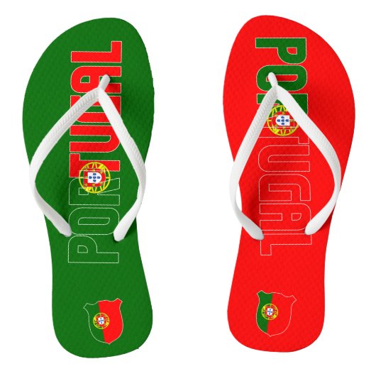 Portugal Flaggen-Escutcheon-Inschrift rot grün Badesandalen (Fußbett)