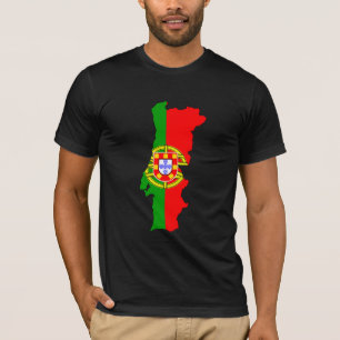 Portugal-Flaggen-Karte Größengleich T-Shirt
