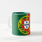 Portugal-Flaggen-Tasse Zweifarbige Tasse (Vorderseite Links)