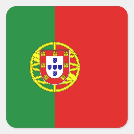 Portugal Flaggenaufkleber Quadratischer Aufkleber (Vorderseite)