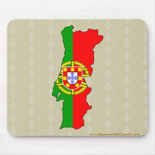 Portugal Flaggenkarte Mousepad (Vorne)
