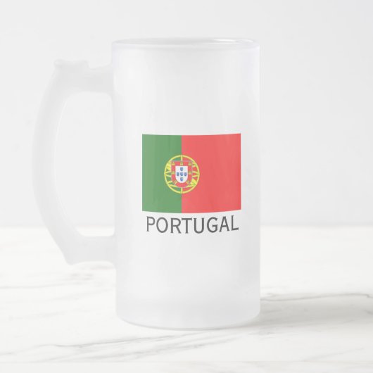 Portugal-Flaggenkundenspezifische Glasbier Mattglas Bierglas (Links)