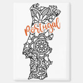 Portugal Floral Mandala Silhouette Magnet (Vorderseite)