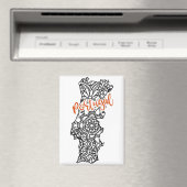 Portugal Floral Mandala Silhouette Magnet (In Situ (Geschirrspüler))