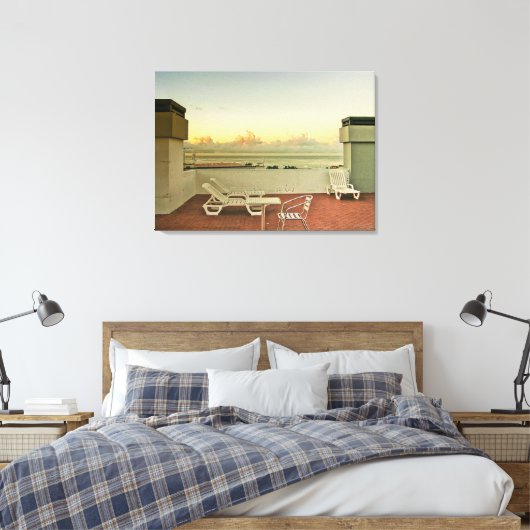 Portugal Funchal Rooftop Sunrise Wrapped Canvas Leinwanddruck (Insitu (Schlafzimmer))