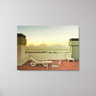 Portugal Funchal Rooftop Sunrise Wrapped Canvas Leinwanddruck