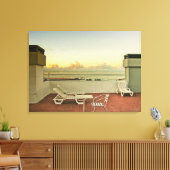 Portugal Funchal Rooftop Sunrise Wrapped Canvas Leinwanddruck (Insitu (Wohnzimmer))