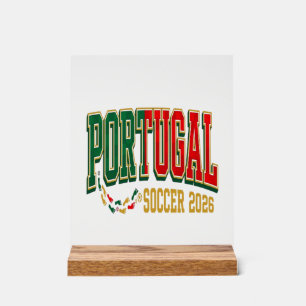 Portugal Fußball 2026 Fußball Fett Land Typographi Acrylschild