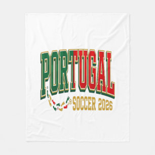 Portugal Fußball 2026 Fußball Fett Land Typographi Fleecedecke
