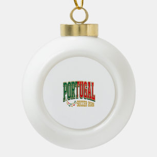 Portugal Fußball 2026 Fußball Fett Land Typographi Keramik Kugel-Ornament