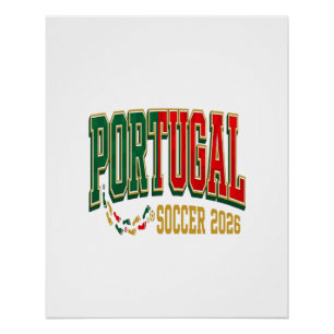 Portugal Fußball 2026 Fußball Fett Land Typographi Poster