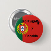 Portugal Fußball, anpassbar Button (Vorne & Hinten)