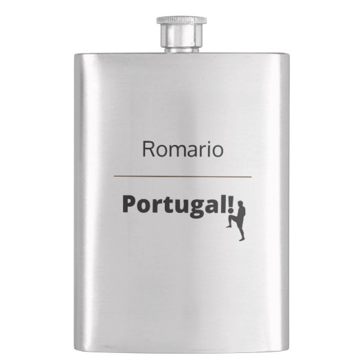 Portugal Fußball, anpassbar Flachmann (Vorderseite)