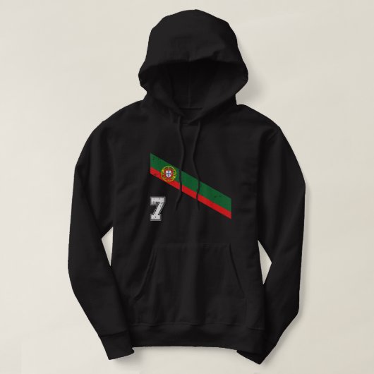 Portugal Fußball Nr. 7 Portugese Fußball Sports Hoodie (Design vorne)