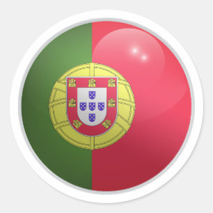 Portugal Glossy Circle Flag Runder Aufkleber